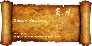 Rancz Andrea névjegykártya